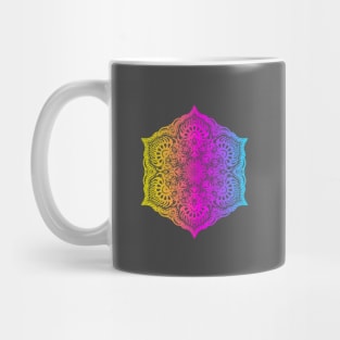 Colorful abstract ethnic floral mandala pattern design Mug